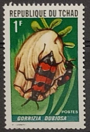 52176 - 1972 Chad 1fr coleottero Gorrizia Dubiosa - nuovo