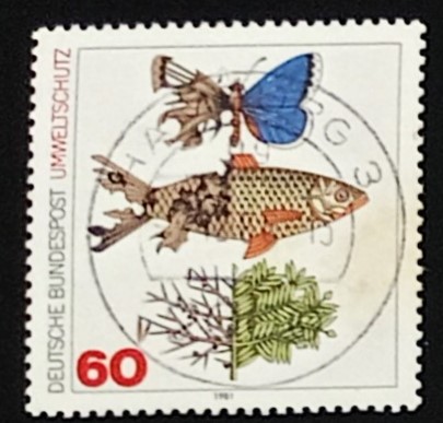 52345 - 1981 Germania Protezione dell ambiente farfalla pesce 60 - usato