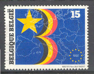 6579 - Belgio 1992 - Mercato unico europeo - francobollo usato