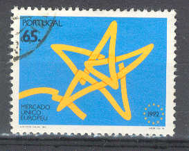 6607 - 1992 Portogallo - Mercato Unico europeo - francobollo usato