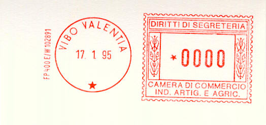 8430 - Vibo Valentia 17.1.1995 - Diritti di Segreteria Camera di Commercio ... - Prova di macchina
