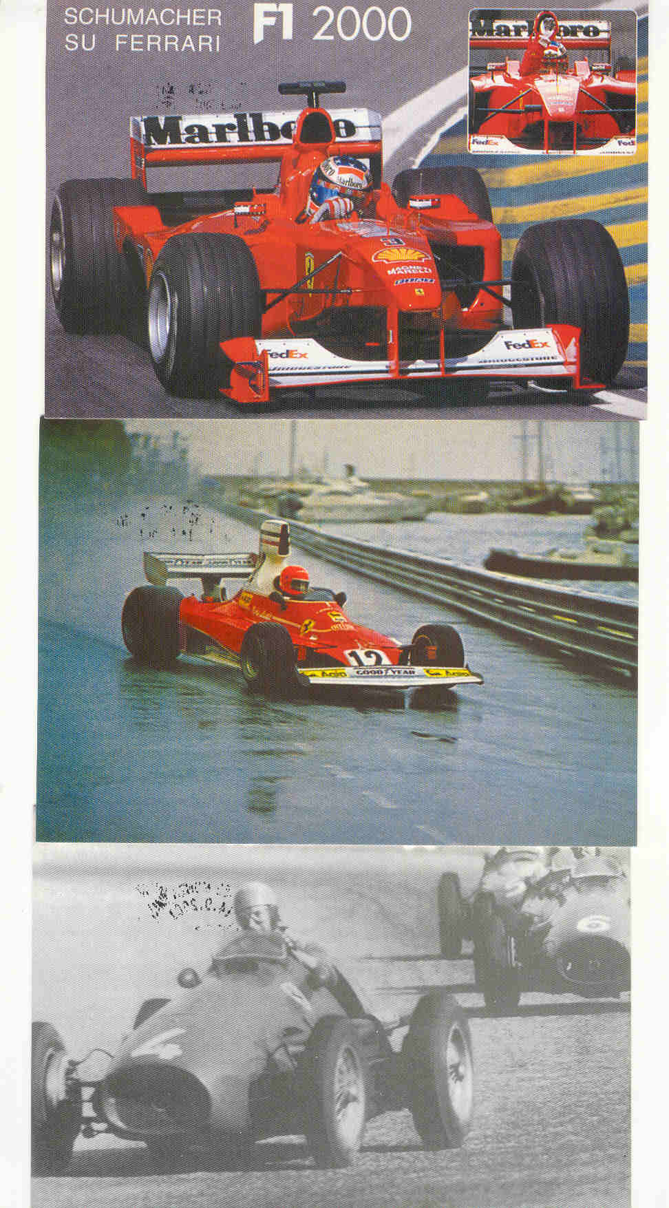 8498 - Italia - 3 cartoline celebrative della Ferrari per il gran Premio d