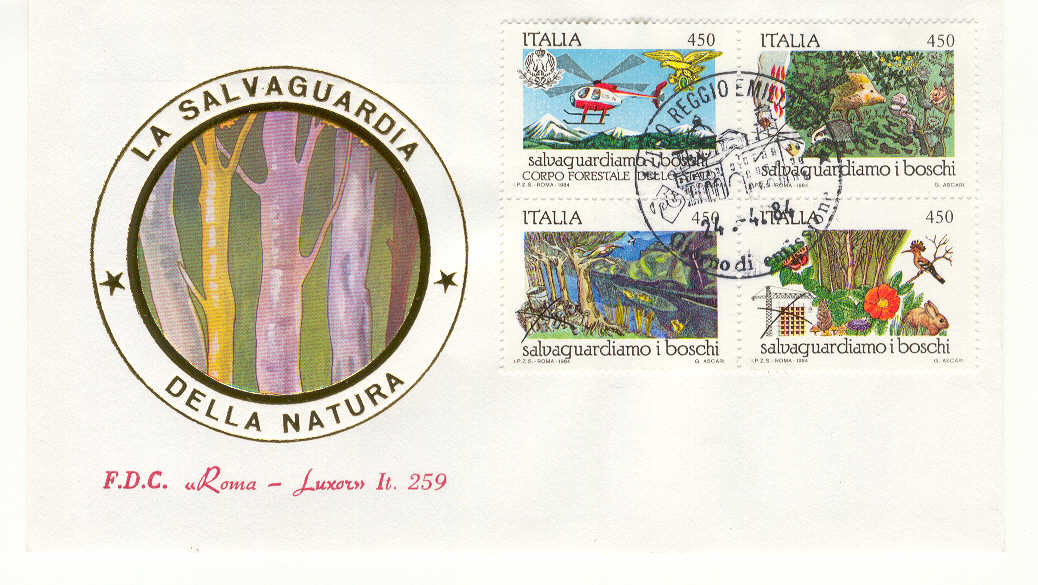 8581 - Italia - Busta FDC La salvaguardia della natura dedicata ai boschi 1984