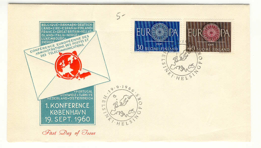 9277 - Finlandia - busta fdc Europa 1960