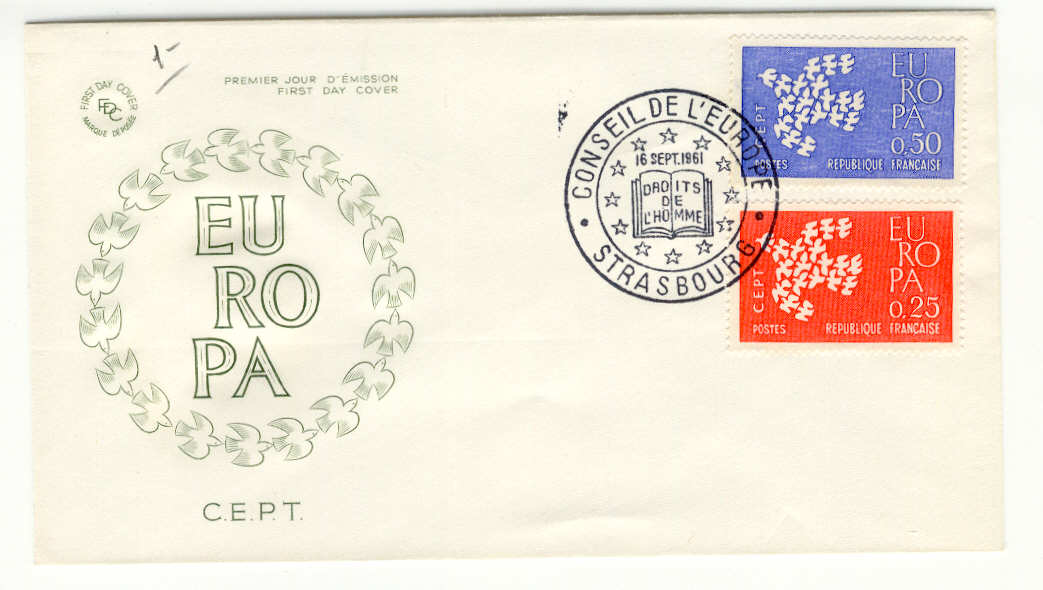 9329 - Francia - busta fdc Europa CEPT 1961