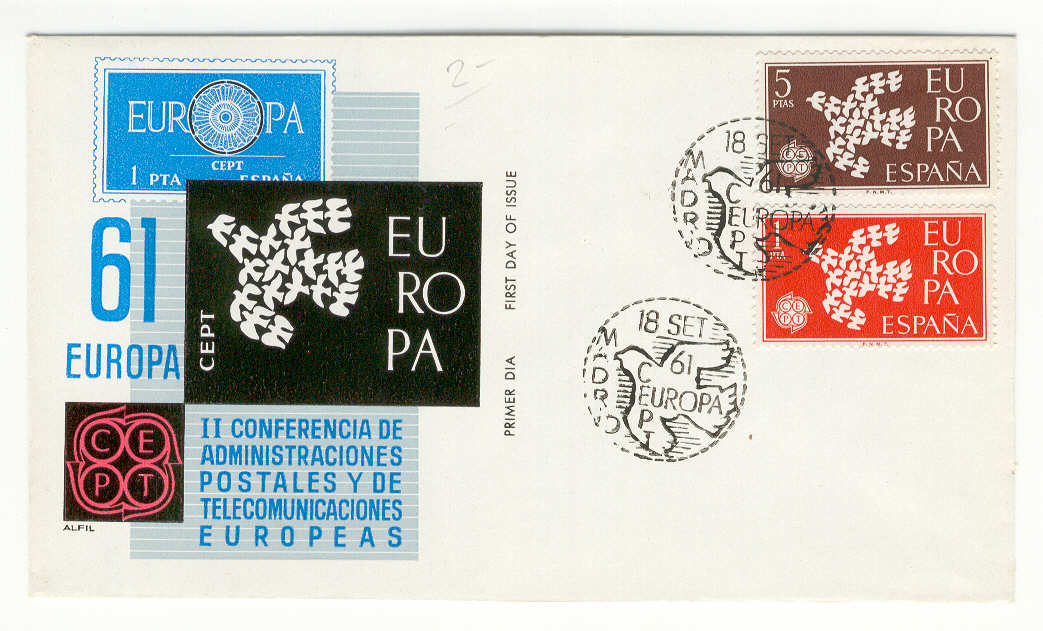 9337 - Spagna - busta fdc Europa CEPT 1961