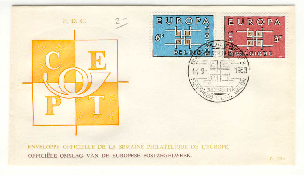 9361 - Belgio - busta fdc Europa CEPT 1963