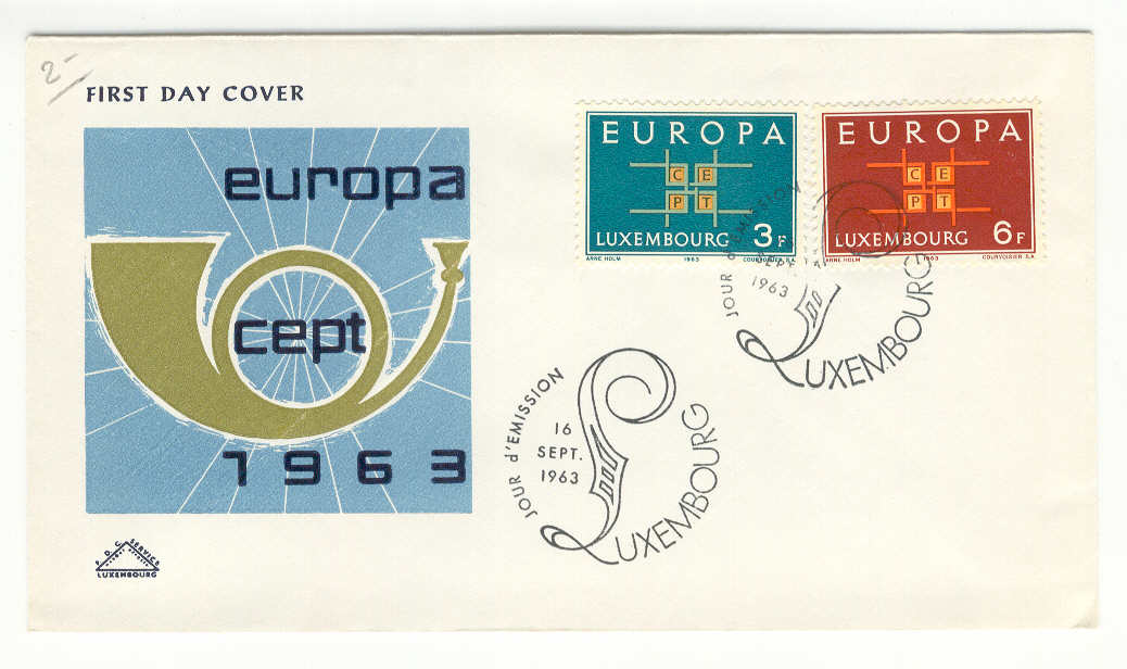 9368 - Lussemburgo - busta fdc Europa CEPT 1963
