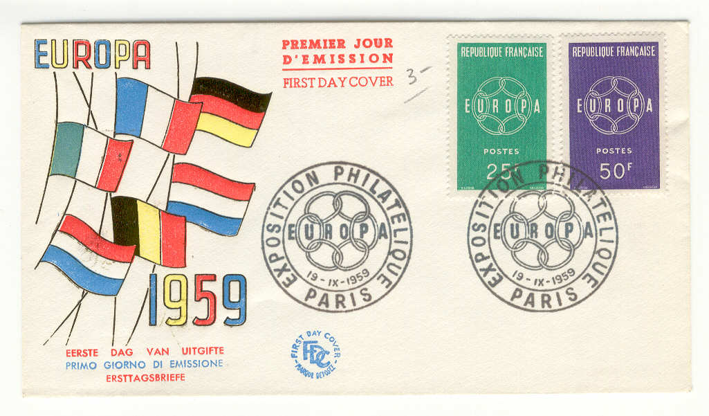 9379 - Francia - busta fdc Europa 1959