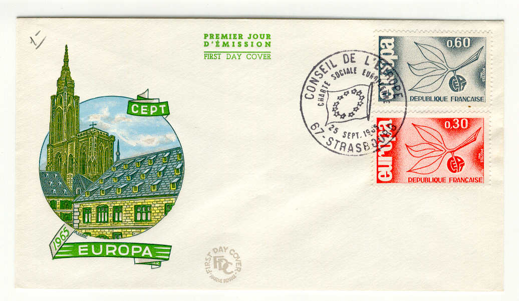 9391 - Francia - busta fdc Europa CEPT 1965