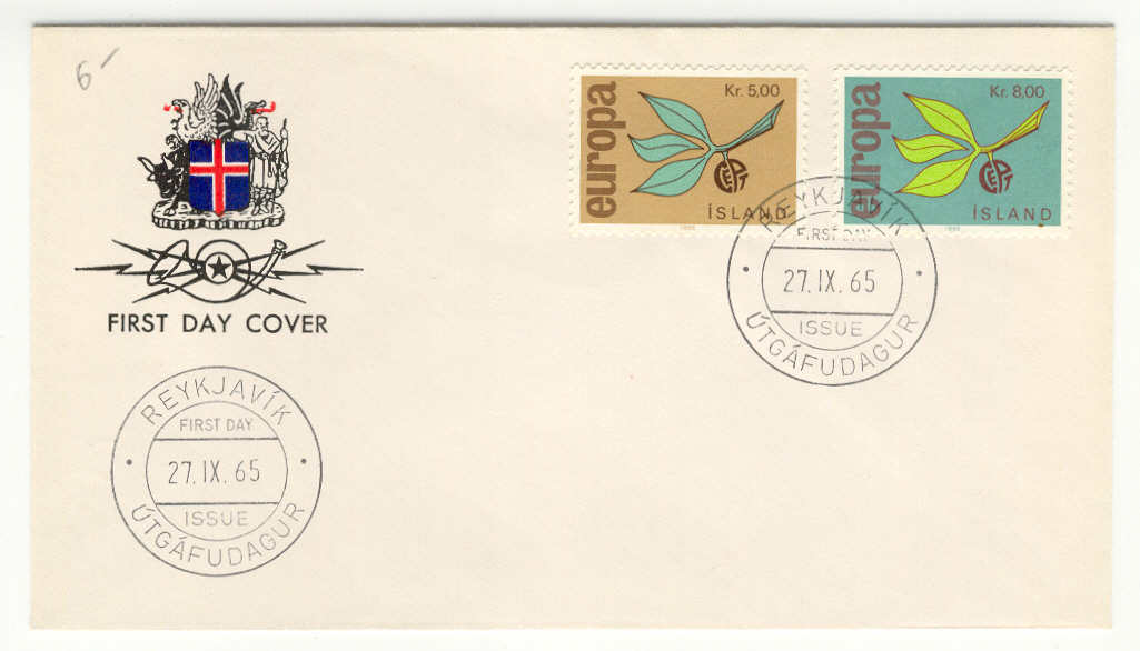 9393 - Islanda - busta fdc Europa CEPT 1965