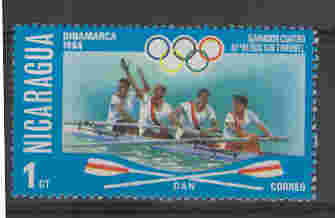 965 - Nicaragua - olimpiadi 1964 - punto blu sulla parola remeros